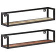 Vidaxl wandschappen 2 st 80 cm massief gerecycled hout