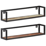 Vidaxl wandschappen 2 st 80 cm massief gerecycled hout