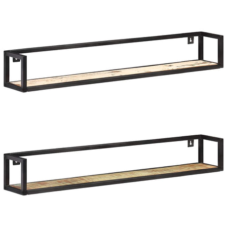 Vidaxl wandschappen 2 st 120 cm massief gerecycled hout