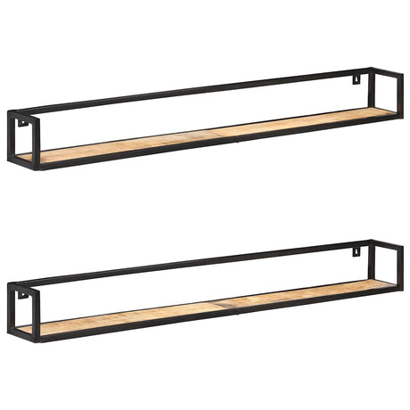 Vidaxl wandschappen 2 st 160 cm ruw mangohout