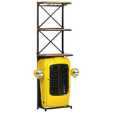 Vidaxl wijnkast tractor 49x31x172 cm massief mangohout geel