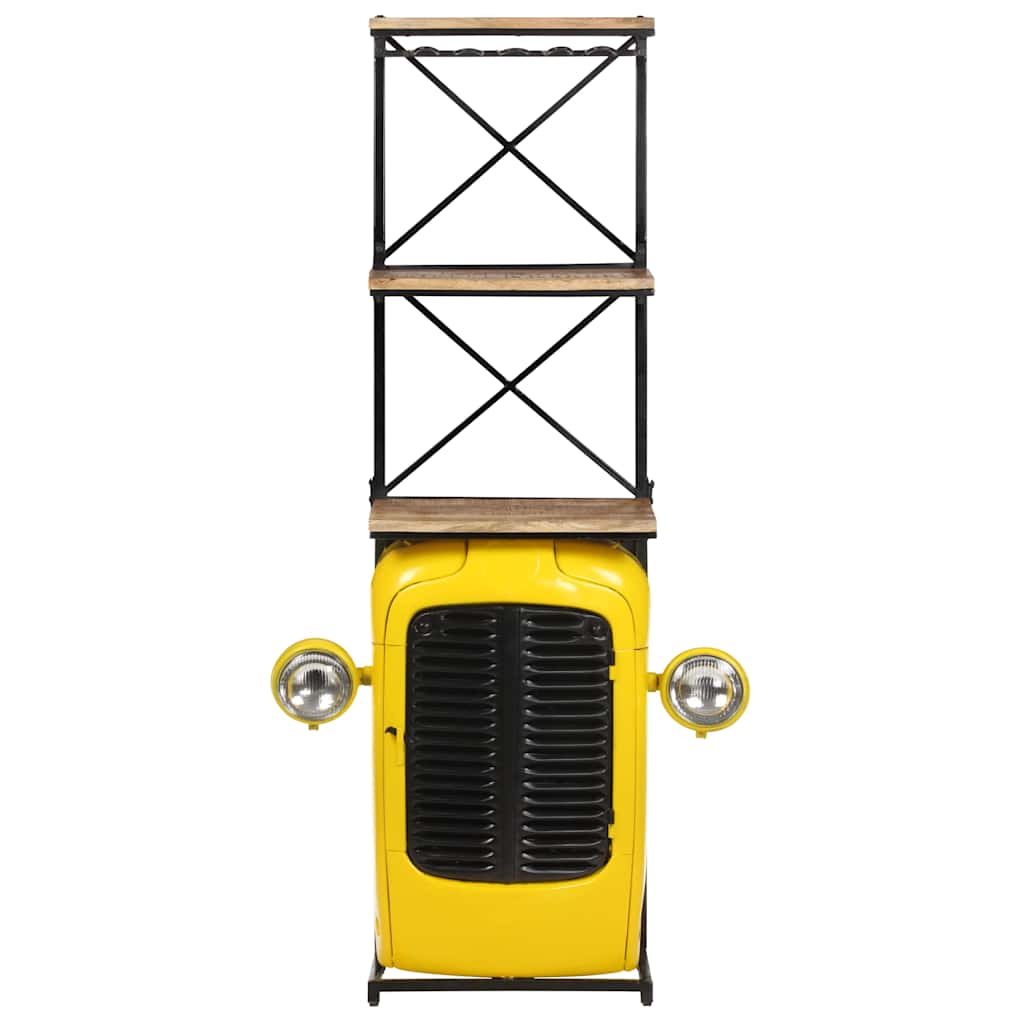 Vidaxl wijnkast tractor 49x31x172 cm massief mangohout geel