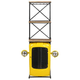 Vidaxl wijnkast tractor 49x31x172 cm massief mangohout geel