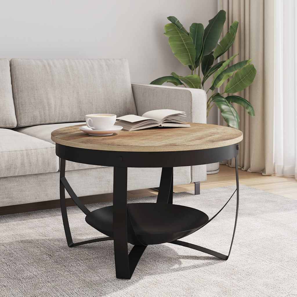 Vidaxl salontafel ø 68x43 cm ruw mangohout