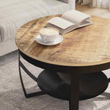 Vidaxl salontafel ø 68x43 cm ruw mangohout