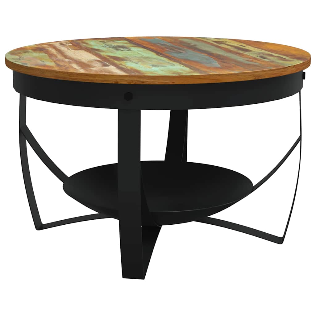 Vidaxl salontafel ø 68x43 cm massief gerecycled hout