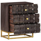 Vidaxl nachtkastje 40x30x50 cm massief mangohout zwart