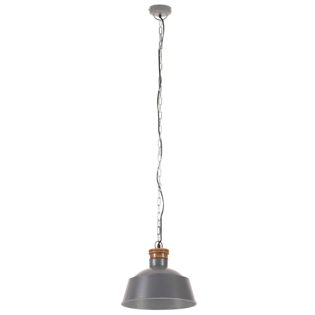 Vidaxl Lampada sospesa industriale E27 32 cm grigio