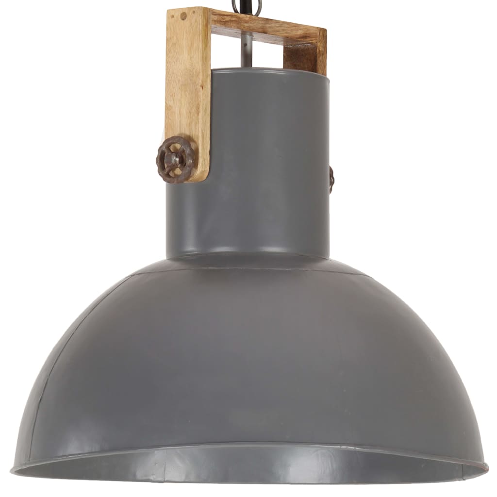 Vidaxl Hanging Lamp Industrial omkring 25 W E27 52 cm Mangohout Gray