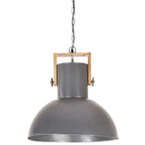 Vidaxl hanglamp industrieel rond 25 w e27 52 cm mangohout grijs