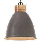 Vidaxl Hanging Lamp Industrial E27 35 cm fer et gris en bois massif