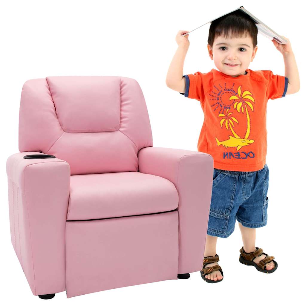 Vidaxl kinderfauteuil verstelbaar kunstleer roze