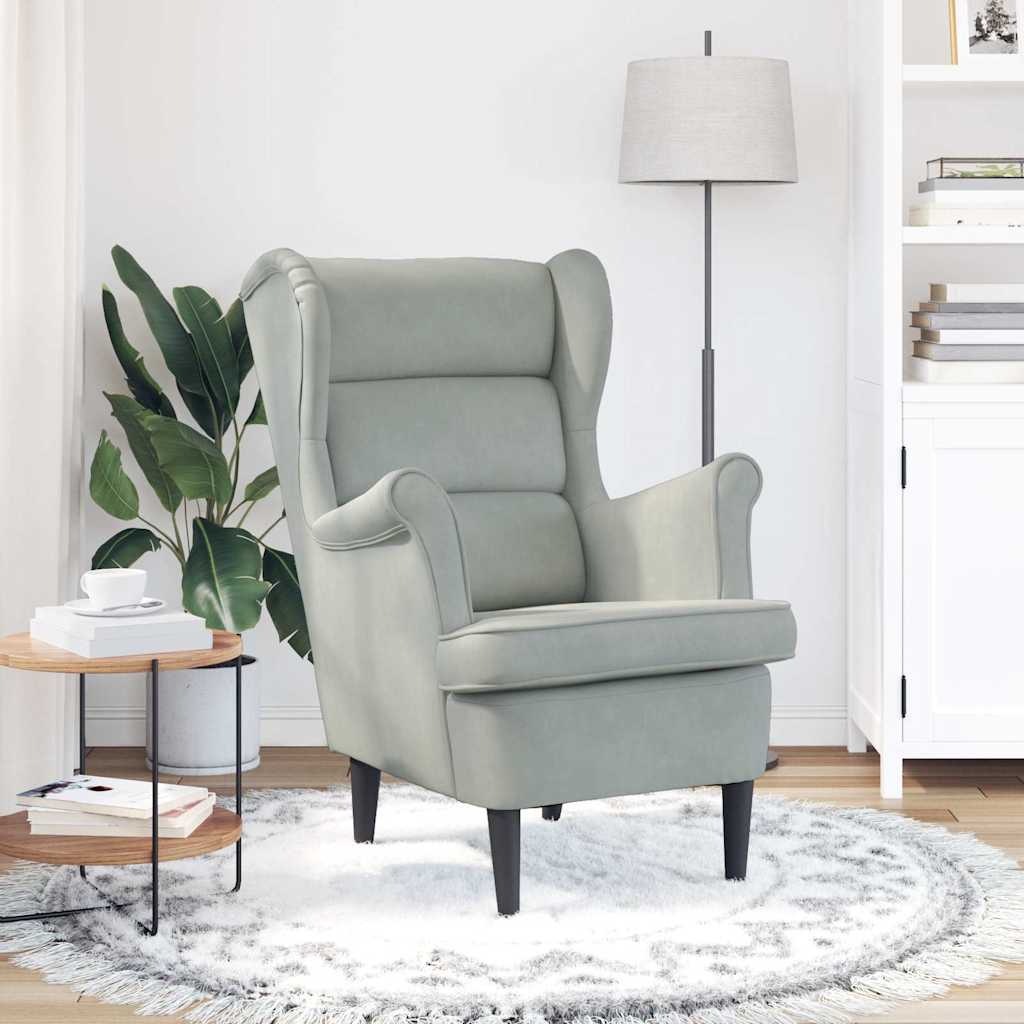 Vidaxl fauteuil fluweel lichtgrijs