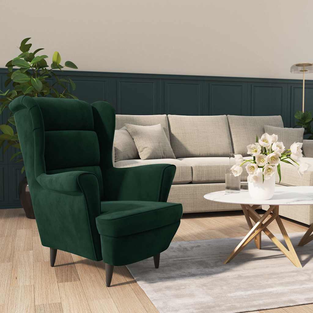 Vidaxl fauteuil fluweel donkergroen