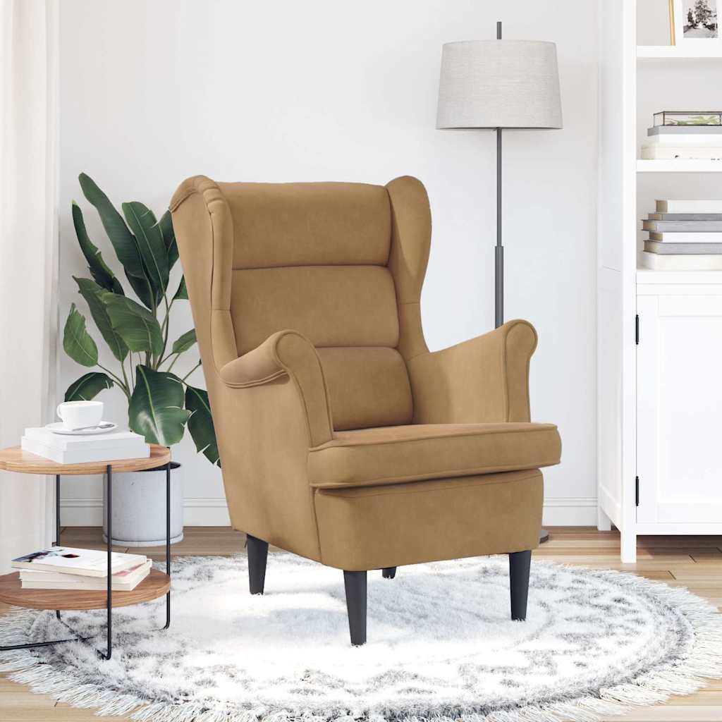Vidaxl fauteuil fluweel bruin