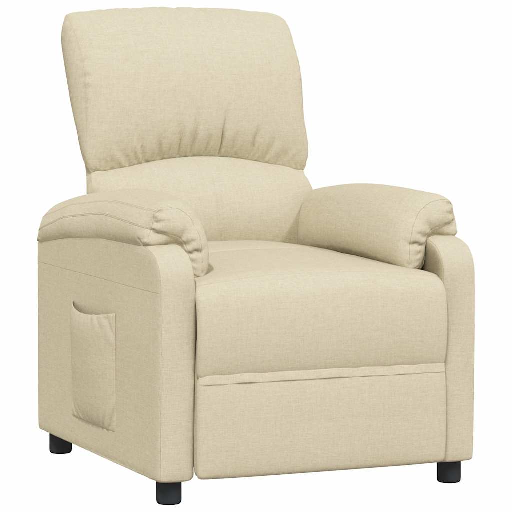 Vidaxl fauteuil verstelbaar stof crèmekleurig