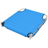 Vidaxl ligbed inklapbaar met hoofdkussen staal turquoiseblauw