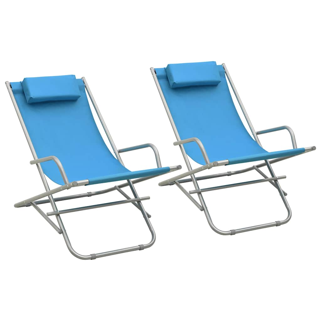 Vidaxl klapstoelen 2 st staal blauw