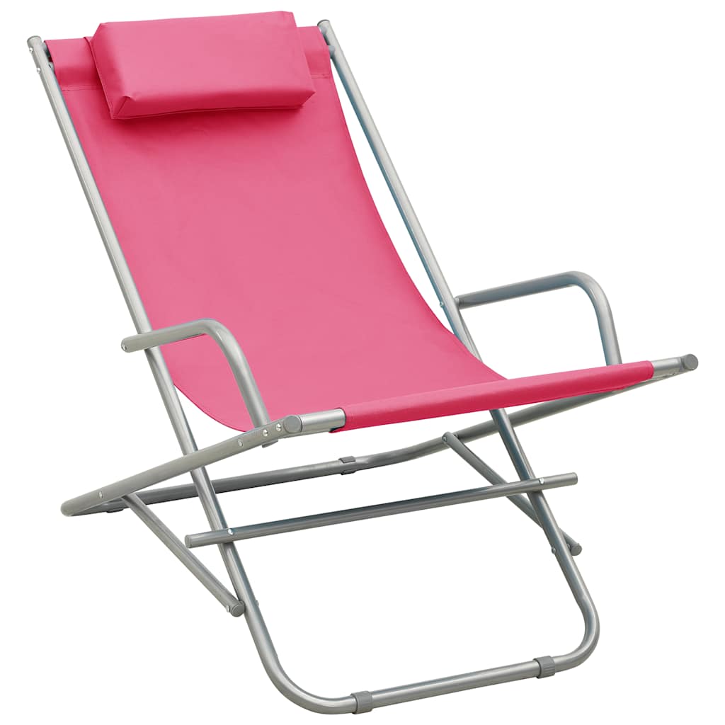 Vidaxl klapstoelen 2 st staal roze