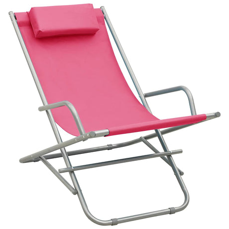 Vidaxl klapstoelen 2 st staal roze