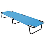 Vidaxl ligbed inklapbaar staal turquoiseblauw