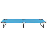 Vidaxl ligbed inklapbaar staal turquoiseblauw