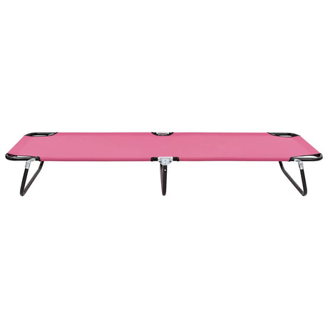 Vidaxl ligbed inklapbaar staal roze