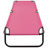 Vidaxl ligbed inklapbaar staal roze