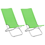 Vidaxl strandstoelen 2 st inklapbaar stof groen