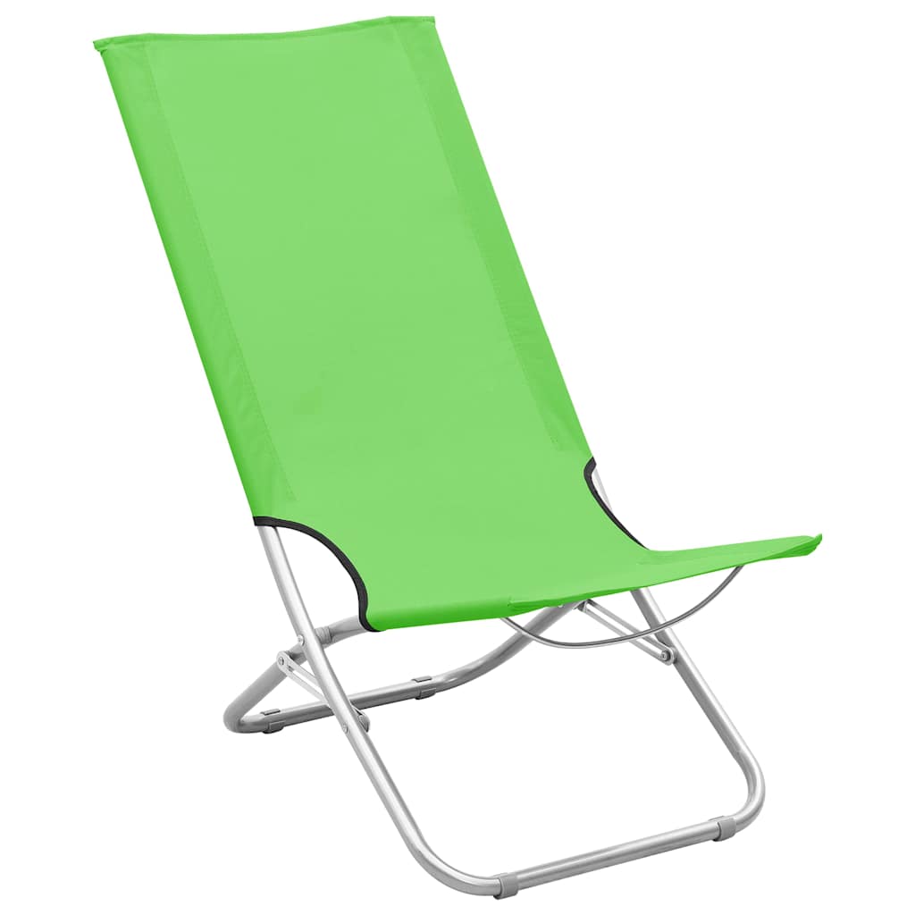 Vidaxl strandstoelen 2 st inklapbaar stof groen