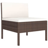 Vidaxl tuinstoelen 3 st met kussens poly rattan bruin