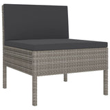 Vidaxl tuinstoelen 3 st met kussens poly rattan grijs