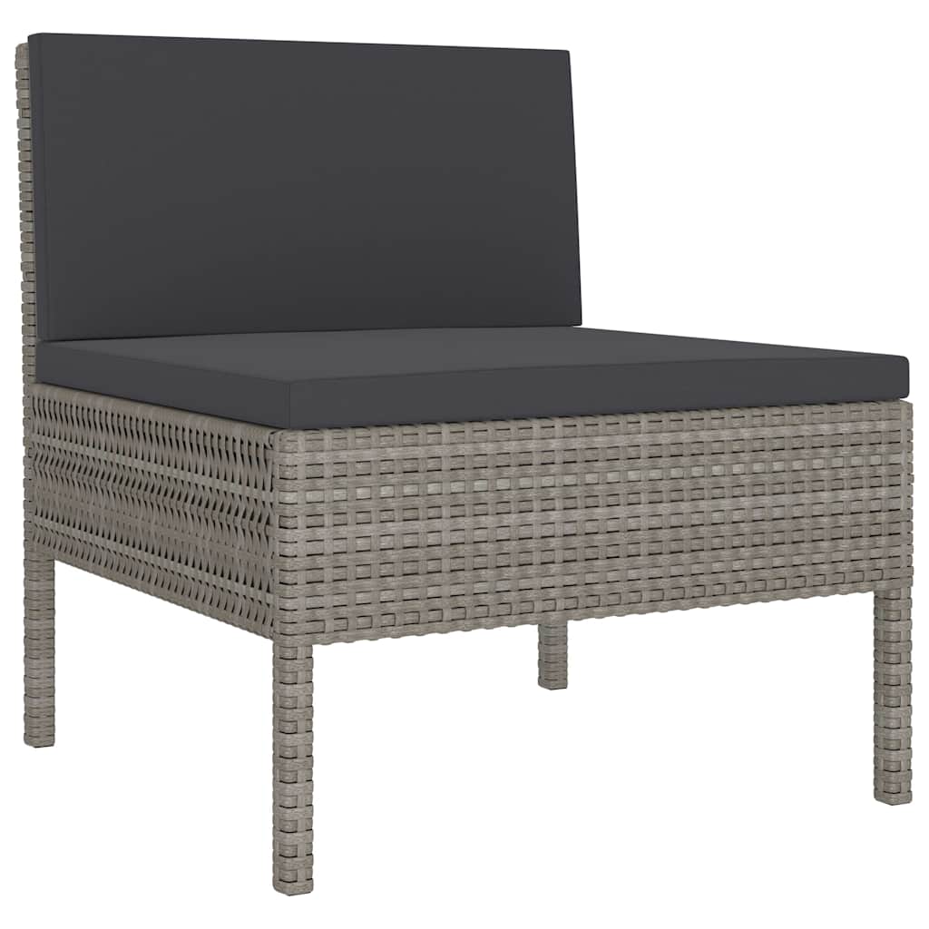 Vidaxl 2-delige loungeset met kussens poly rattan grijs