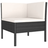 Vidaxl 3-delige loungeset met kussens poly rattan zwart