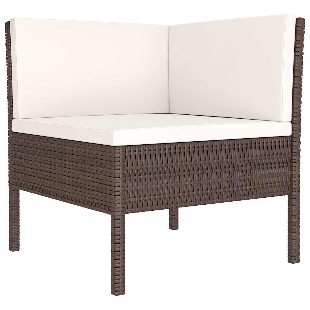 Vidaxl 2-delige loungeset met kussens poly rattan bruin