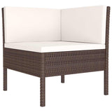 Vidaxl 2-delige loungeset met kussens poly rattan bruin