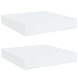 Vidaxl wandschappen zwevend 2 st 23x23,5x3,8 cm mdf hoogglans wit