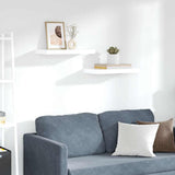 Vidaxl wandschappen zwevend 2 st 50x23x3,8 cm mdf hoogglans wit