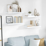 Vidaxl wandschappen zwevend 4 st 60x23,5x3,8 cm mdf hoogglans wit