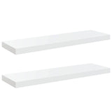 Vidaxl wandschappen zwevend 2 st 80x23,5x3,8 cm mdf hoogglans wit