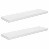 Vidaxl wandschappen zwevend 2 st 90x23,5x3,8 cm mdf hoogglans wit
