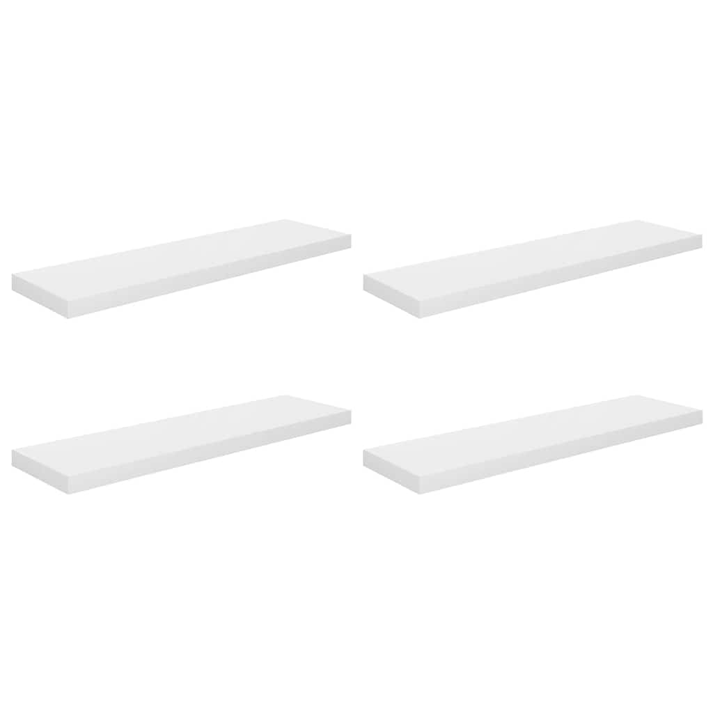 Vidaxl wandschappen zwevend 4 st 90x23,5x3,8 cm mdf hoogglans wit