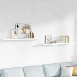 Vidaxl wandschappen zwevend 2 st 120x23,5x3,8 cm mdf hoogglans wit