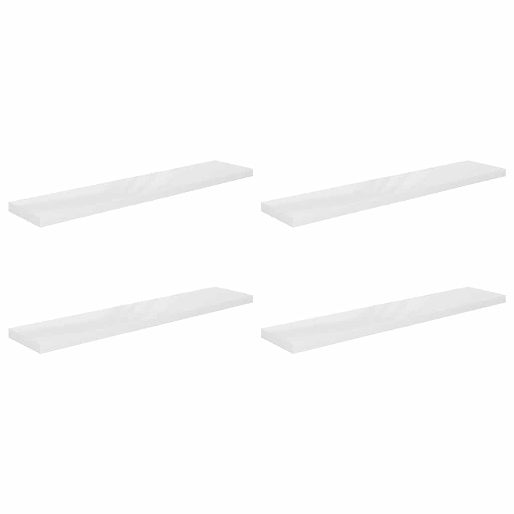Vidaxl wandschappen zwevend 4 st 120x23,5x3,8 cm mdf hoogglans wit