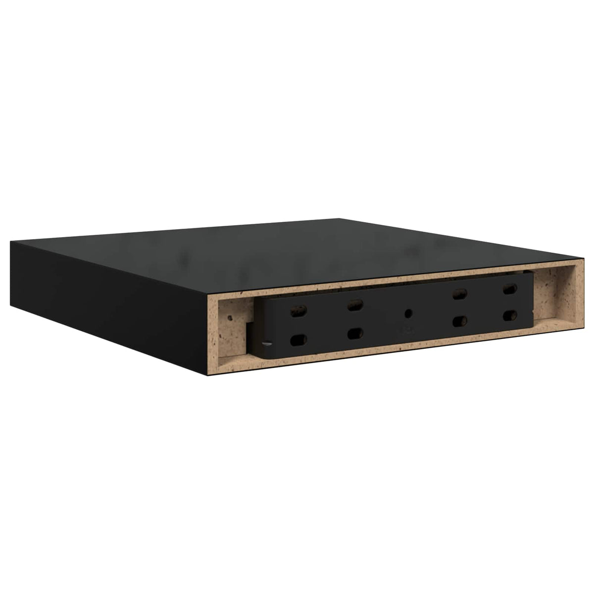 Vidaxl wandschappen zwevend 2 st 23x23,5x3,8 cm mdf hoogglans zwart
