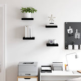 Vidaxl wandschappen zwevend 4 st 23x23,5x3,8 cm mdf hoogglans zwart