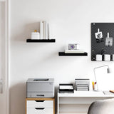 Vidaxl wandschappen zwevend 2 st 40x23x3,8 cm mdf hoogglans zwart
