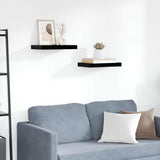 Vidaxl wandschappen zwevend 2 st 40x23x3,8 cm mdf hoogglans zwart