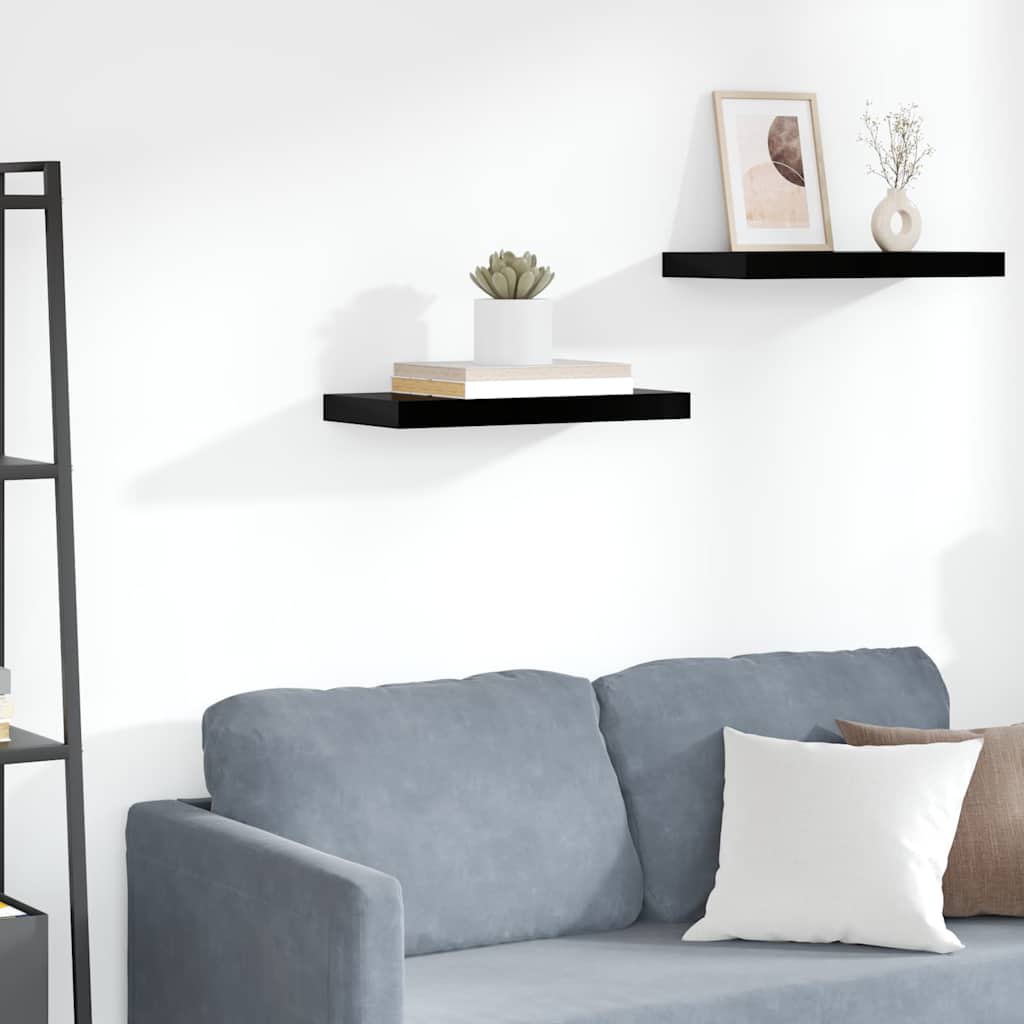 Vidaxl wandschap zwevend 50x23x3,8 cm mdf hoogglans zwart