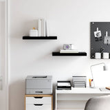 Vidaxl wandschappen zwevend 2 st 50x23x3,8 cm mdf hoogglans zwart